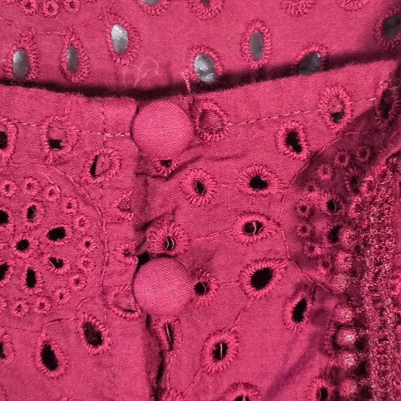 Madewell Women Eyelet Top Size XL Long Sleeve Boho‎ Cottage Peasant Romantic - Picture 5 of 13